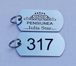 Breloc inox personalizat cu laser.